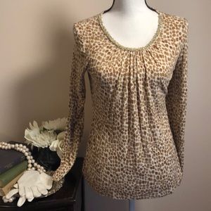 Animal print Charter Club knit top size medium